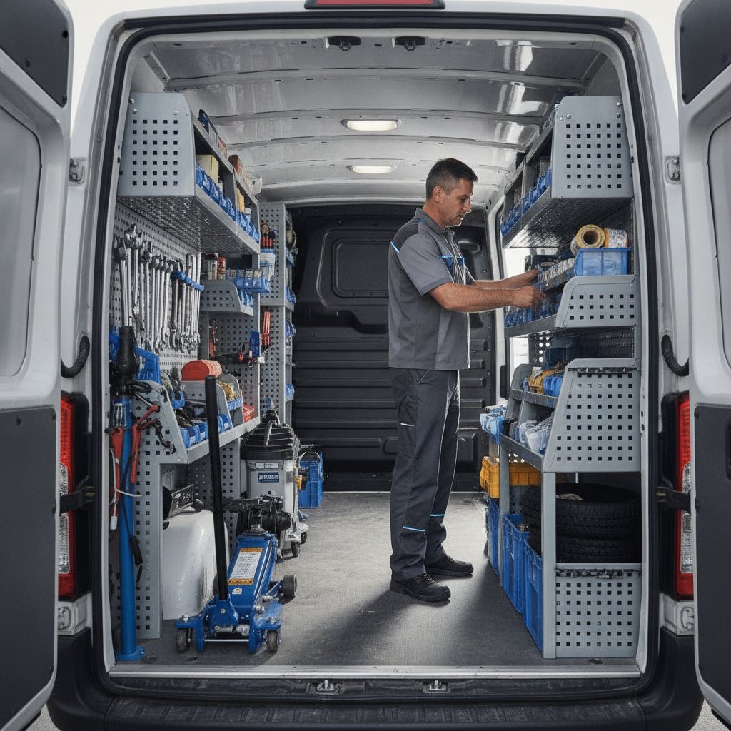Mobile tire service van